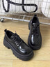 尚芭芙厚底小皮鞋女秋冬季2025新款jk制服配裙子瑪麗珍女鞋子樂(lè )福鞋單鞋 啞光黑 37 (235mm) 曬單實(shí)拍圖