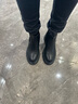 路施南粗跟切爾西靴女英倫風(fēng)真皮2025秋冬新款短筒短靴圓頭厚底增高皮靴 黑色571-961 38 曬單實(shí)拍圖