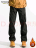 Homlean美式機(jī)能傘兵工裝褲男秋冬加絨保暖闊腿休閑加厚長(zhǎng)褲S6603黑色4XL 曬單實(shí)拍圖
