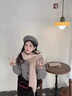 Charm Kendo貝雷帽女秋冬新大頭圍復古百搭顯臉小女畫(huà)家帽八角帽子禮盒裝 灰色 曬單實(shí)拍圖