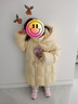 笛莎（DEESHA）童裝女童可愛裝飾羽絨服2024冬季新款女寶寶連帽三防長款羽絨服 奶油黃 130 曬單實(shí)拍圖