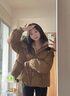 韓璐嬌（hanlujiao）羽絨棉服女冬季2024新款韓版寬松學(xué)生小個(gè)子短款加厚棉衣棉襖外套 米白色 M【建議100-115斤】 曬單實(shí)拍圖