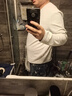 真維斯（Jeanswest）男士長(zhǎng)袖t恤秋季重磅華夫格圓領(lǐng)上衣服ins潮牌美式復(fù)古學(xué)生體恤男 白色(純色) L (175) (收藏加購(gòu)優(yōu)先發(fā)) 曬單實(shí)拍圖