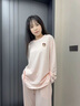 Teenie Weenie女童家居服套裝小熊2025春夏季情侶睡衣休閑刺繡睡衣女舒適家居服 珍珠粉 S 曬單實(shí)拍圖