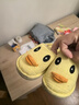 迪士尼（DISNEY）寶寶布拖鞋秋冬兒童棉拖鞋男女童1-3歲2嬰兒幼兒防滑室內(nèi)家居棉麻 鴨子黃色 17.5 cm內(nèi)長(zhǎng) 曬單實(shí)拍圖