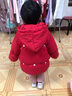 G.duck小黃鴨兒童羽絨棉服冬季嬰幼兒加厚外套女棉襖周歲女寶寶過(guò)年衣服 紅色 120 曬單實(shí)拍圖