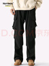 Homlean美式機(jī)能傘兵工裝褲男秋冬加絨保暖闊腿休閑加厚長(zhǎng)褲S6603黑色4XL 曬單實(shí)拍圖