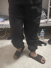 EJOT日系闊腿褲男寬松工裝褲百搭學(xué)生燈籠褲男夏秋潮流束腳運動(dòng)休閑褲 黑色 XL 125-135斤 曬單實(shí)拍圖