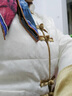 米詩德金絲絨面料羽絨服女國風(fēng)盤扣立領(lǐng)外套秋冬季復(fù)古提花加厚上衣 白色 M 曬單實拍圖