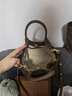 拉菲斯汀【新年禮物】小懶包2025新款包包棕真皮單肩斜挎包通勤女包手提包 琥珀棕-小號 | 麂皮絨 曬單實(shí)拍圖