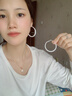 Jay白色圈圈耳環(huán)女高級感耳墜夸張耳圈送女友生日禮物 曬單實(shí)拍圖