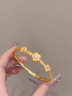 歐顏黃金拉絲小金花手鐲女士新款時(shí)尚999足金花朵金鐲子送女友禮物 黃金小金花手鐲訂金 曬單實(shí)拍圖