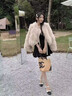馬迪安2025秋冬新款韓版皮草短外套女仿狐貍毛大衣毛毛減齡小香風(fēng)棉服女 奶茶杏色 【加棉加厚】 L 【適合116-130斤】】 曬單實(shí)拍圖