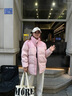 QGF情侶棉服女冬季新款ins潮牌加厚寬松小眾燈芯絨面包服高街外套女 粉紅色 M 曬單實(shí)拍圖