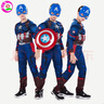 童編萬(wàn)圣節服裝cos蜘蛛俠雷神超人衣服鋼鐵俠美國隊長(cháng)衣服兒童表演服 美國隊長(cháng)服(肌肉款)連體衣+面具 140 (L) 【建議身高130~140cm】 曬單實(shí)拍圖