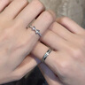 AIF閃耀結銀情侶戒指女男情侶對戒鐘久久紀念日生日禮物送女友送男友閃耀結對戒+戒指禮盒/免費刻字 曬單實(shí)拍圖