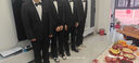 租伴郎服西裝三件套春秋冬新郎結婚畢業(yè)面試兄弟正裝合唱男士禮服 租/黑外套+黑西褲+白襯衫+領結 5XL 曬單實拍圖