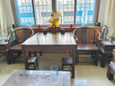 景典 紅木家具 非洲雞翅木（學(xué)名：非洲崖豆木）八仙桌明清古典小方桌實(shí)木餐桌木仿古四方桌飯桌 88八仙桌配4餐椅 曬單實(shí)拍圖