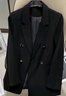 KAHTOP2025春秋新款小西裝外套女韓版直筒休閑時(shí)尚氣質(zhì)顯瘦西服上衣MIM 黑色 2XL 【125-135斤】 曬單實(shí)拍圖