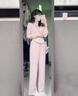 納琳雅Nalinya 休閑套裝小個(gè)子運動(dòng)服套裝女2025春新款衛衣闊腿褲兩件套 粉色 M 【建議95-105斤】 曬單實(shí)拍圖