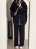 派吉鯊牛仔外套女秋款穿搭2025美式潮棒球服秋冬工裝加厚保暖夾克 黑色 S 曬單實(shí)拍圖