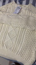 馬登工裝 美式復古絞花阿蘭毛衣男秋季圓領(lǐng)百搭套頭編織麻花針織衫 米白 L 曬單實(shí)拍圖