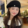 貓人貝雷帽女秋冬季立體定型大頭圍羊毛呢氣質(zhì)韓系八角前進(jìn)畫(huà)家帽子 黑色 均碼 （56CM-59CM） 曬單實(shí)拍圖