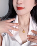 中國黃金蓮花黃金項鏈女款足金吊墜套鏈女七夕情人節(jié)禮物送女友老婆結婚 蓮花足金項鏈+玫瑰香氛禮盒-約1.90g 曬單實拍圖