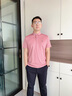 沙馳SATCHI男士短袖t恤夏款三防涼感透氣商務(wù)polo翻領(lǐng)體恤衫【易打理面料】 粉紅 XL 52/180 曬單實拍圖