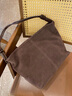 紅蜻蜓牛皮包包女托特包大容量腋下包通勤百搭時(shí)尚女包送女友七夕禮物 深咖啡色 曬單實(shí)拍圖