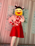 巴拉巴拉兒童套裝女童2024秋冬裝紅色新中式兩件套拜年服提花208424104002 曬單實(shí)拍圖
