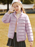 ASK JUNIOR90絨女童羽絨外套秋冬保暖兒童休閑輕薄羽絨服運(yùn)動(dòng)風(fēng) 紫色 160  曬單實(shí)拍圖