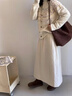 DGOV韓版撞色提花針織開(kāi)衫女寬松短款慵懶風(fēng)外套女秋季2025新款毛衣女 杏色zt S 建議75-95斤 曬單實(shí)拍圖