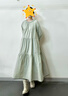 朵朵·可可25春夏季新款情人節(jié)清新純棉格子寬松大碼長袖家居服長連衣裙 綠格 S (155) 曬單實拍圖