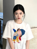 一寸相思白色純棉短袖t恤女2026新款爆款寬松設計感顯瘦半袖體恤夏季上衣 白色-調皮女孩 S (85-100斤) 曬單實(shí)拍圖