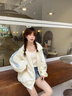 清池影（QINGCHIYING）慵懶風(fēng)休閑運(yùn)動(dòng)套裝女春秋季學(xué)生韓版寬松顯瘦新款時(shí)尚衛(wèi)衣兩件套 主圖色 L 曬單實(shí)拍圖