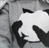 柯蘭娜早春秋新款打底毛衣女慵懶風卡通熊貓刺繡馬海毛針織衫寬松上衣 深灰色長袖 均碼 【適合80-145斤】 曬單實拍圖