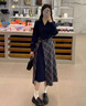 TAOROUSI連衣裙女春秋季新款女裝復古氣質(zhì)拼接收腰顯瘦假兩件襯衫裙子 長款套裝 L （建議100~120斤） 曬單實拍圖