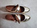 錦衫明玉真皮舞蹈鞋拉丁舞鞋女新款軟底廣場(chǎng)舞鞋中跟交誼舞恰恰舞摩登舞鞋 金色4厘米 37 曬單實(shí)拍圖
