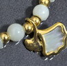 中國(guó)黃金（CHINA GOLD）三生有杏黃金手鏈女足金和田玉手串七夕情人節(jié)禮物送女友老婆生日 [刻字]足金雙杏葉白貝手串-和田玉 曬單實(shí)拍圖