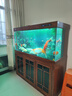 閩江大型免換水新中式魚(yú)缸客廳家用落地辦公室風(fēng)水超白玻璃底濾龍魚(yú)缸 【4代】酸枝木色 【4代大師款】150長(cháng)*60寬*163高 曬單實(shí)拍圖