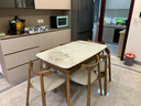 凱菲格伸縮巖板實(shí)木餐桌椅組合家用小戶型高級(jí)2025中古風(fēng)簡(jiǎn)約可變方圓桌 1.35米+6椅子優(yōu)質(zhì)白蠟?zāi)?曬單實(shí)拍圖