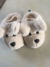 爾山集小狗兒童拖鞋冬季寶寶棉拖保暖防滑室內家居可愛(ài)加厚加絨 米白色24-25碼內長(cháng)15厘米有后帶 曬單實(shí)拍圖