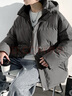 唐獅（TonLion）2024男連帽外套羽絨服韓版青少年面包服 灰豆色 L  曬單實拍圖
