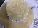 妙奕嘉防曬帽女遮陽(yáng)帽太陽(yáng)帽草帽女士帽子遮臉大帽檐沙灘防嗮帽戶(hù)外海邊 米色+藍色泡芙格綁帶 曬單實(shí)拍圖
