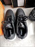 沃特男鞋運動(dòng)鞋男款耐磨防滑跑步鞋皮面防水跑鞋男士鞋子旅游板鞋 黑白 42 曬單實(shí)拍圖