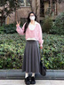 派吉鯊2025秋冬新套裝學院風兩件套針織衫polo領上衣毛衣慵懶風 藍色+背心 S 建議70-95斤 曬單實拍圖