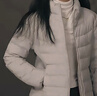 坦博爾輕薄羽絨服女短款立領(lǐng)修身舒適秋冬女士外套310266A珍珠月米160 曬單實(shí)拍圖