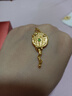 賽菲爾18K金鑲玉吊墜錢龍御墜新中式和田玉山鬼花錢吊墜送生日禮物 黃18K金吊墜 曬單實(shí)拍圖