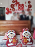 駱易家新婚壓床娃娃婚慶一對結婚禮物喜字抱枕婚房布置「福娃報喜」 【禮袋裝】喜寶樂寶一對囍字 高彈羽絲絨-柔軟親膚 曬單實拍圖
